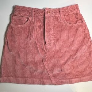 Pink Corduroy Skirt